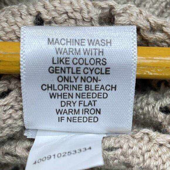 Croft and Barrow Knit Button Down Sweater Women's Large Tan Preppy Academia - Picture 5 of 9